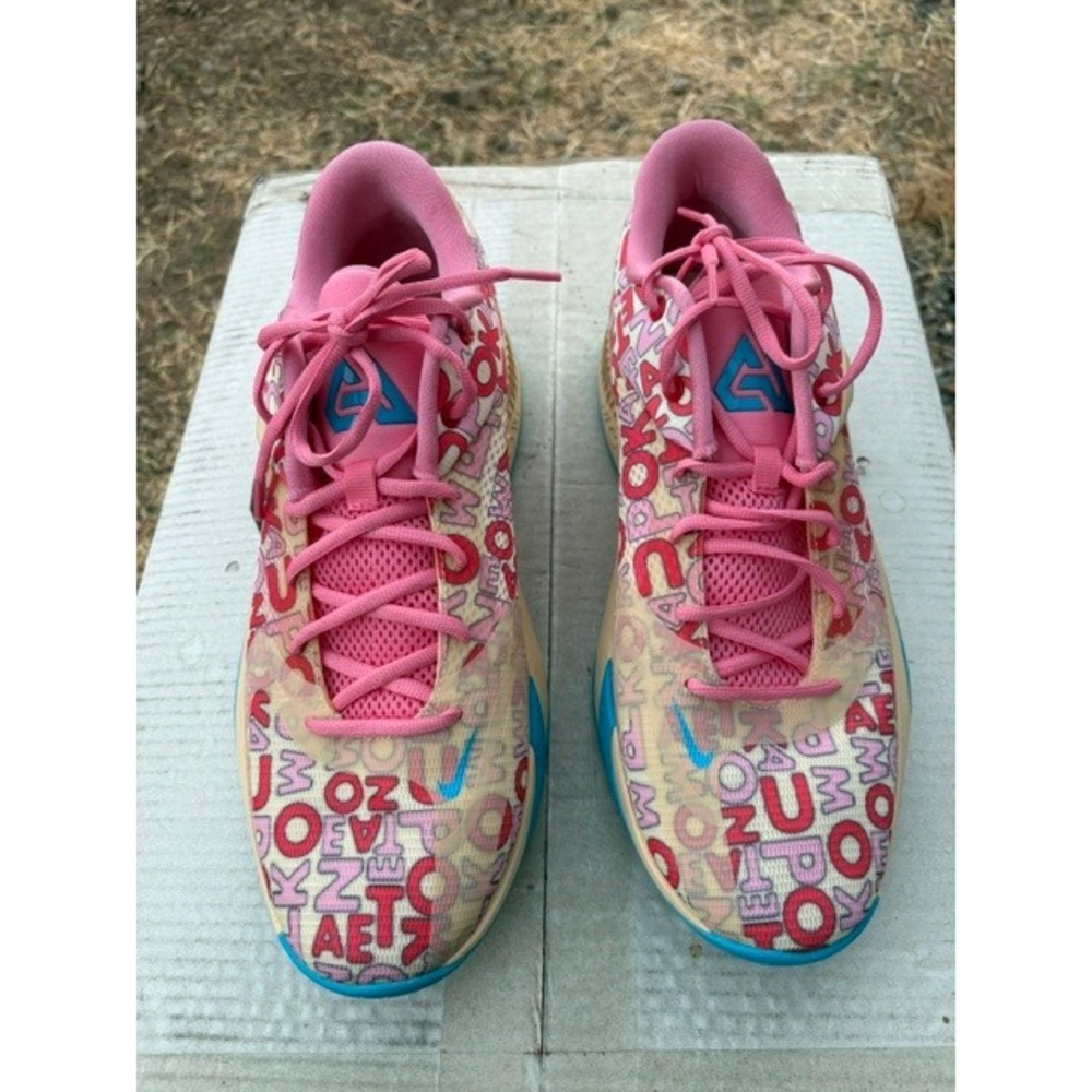 Nike Zoom Freak 4 Letter Bro Pink Blue Alphabet FB9503-200 Mens Size 12